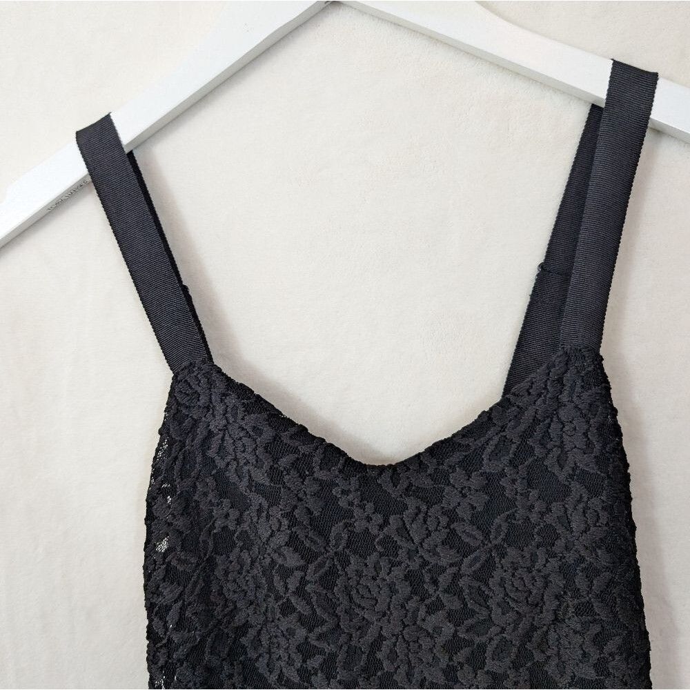 Free people mini dress black lace Ombré silver Foil metallic xs - Picture 8 of 8